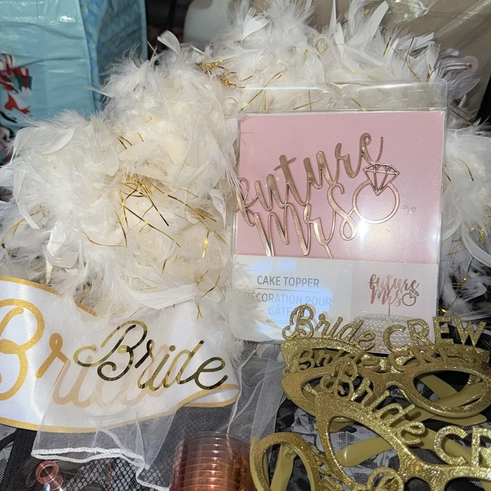 Gold and Pink Bride Crew Party Set